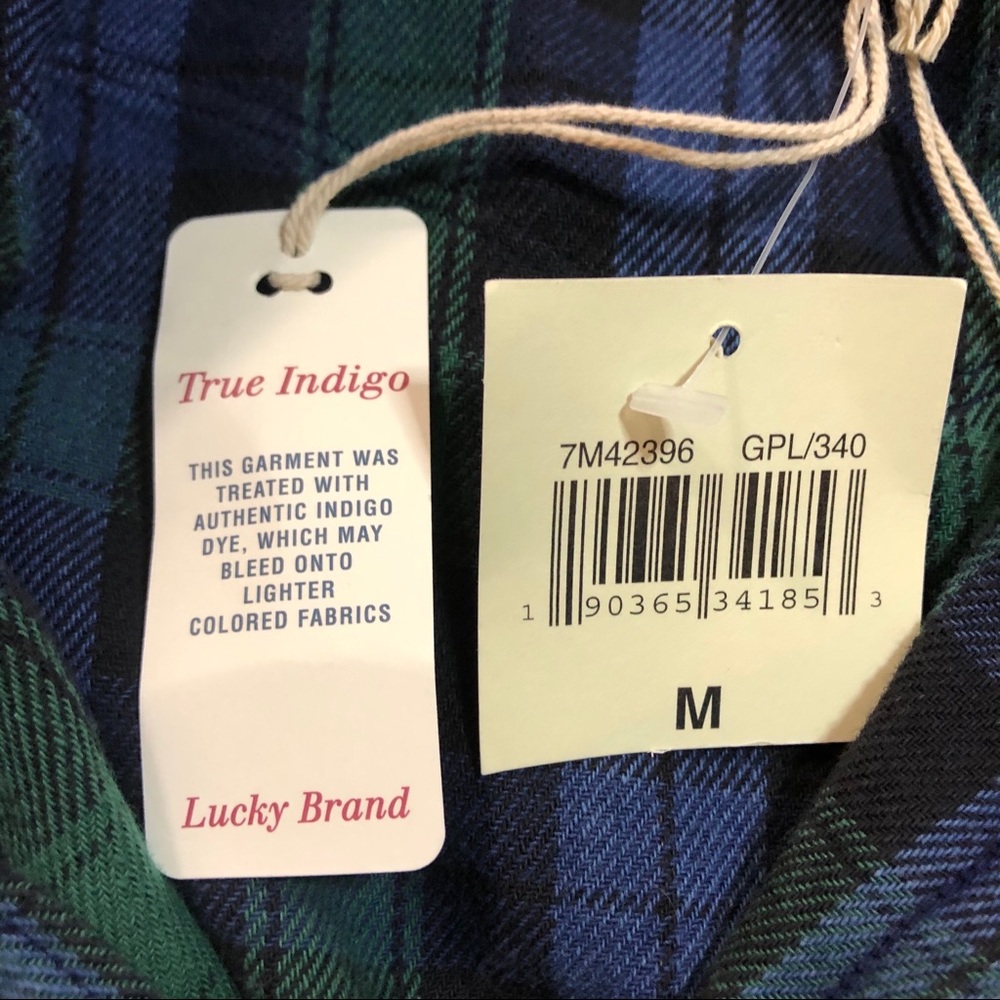 Lucky Brand.Men’s plaid long sleeve-True Indigo. M - Picture 4 of 6